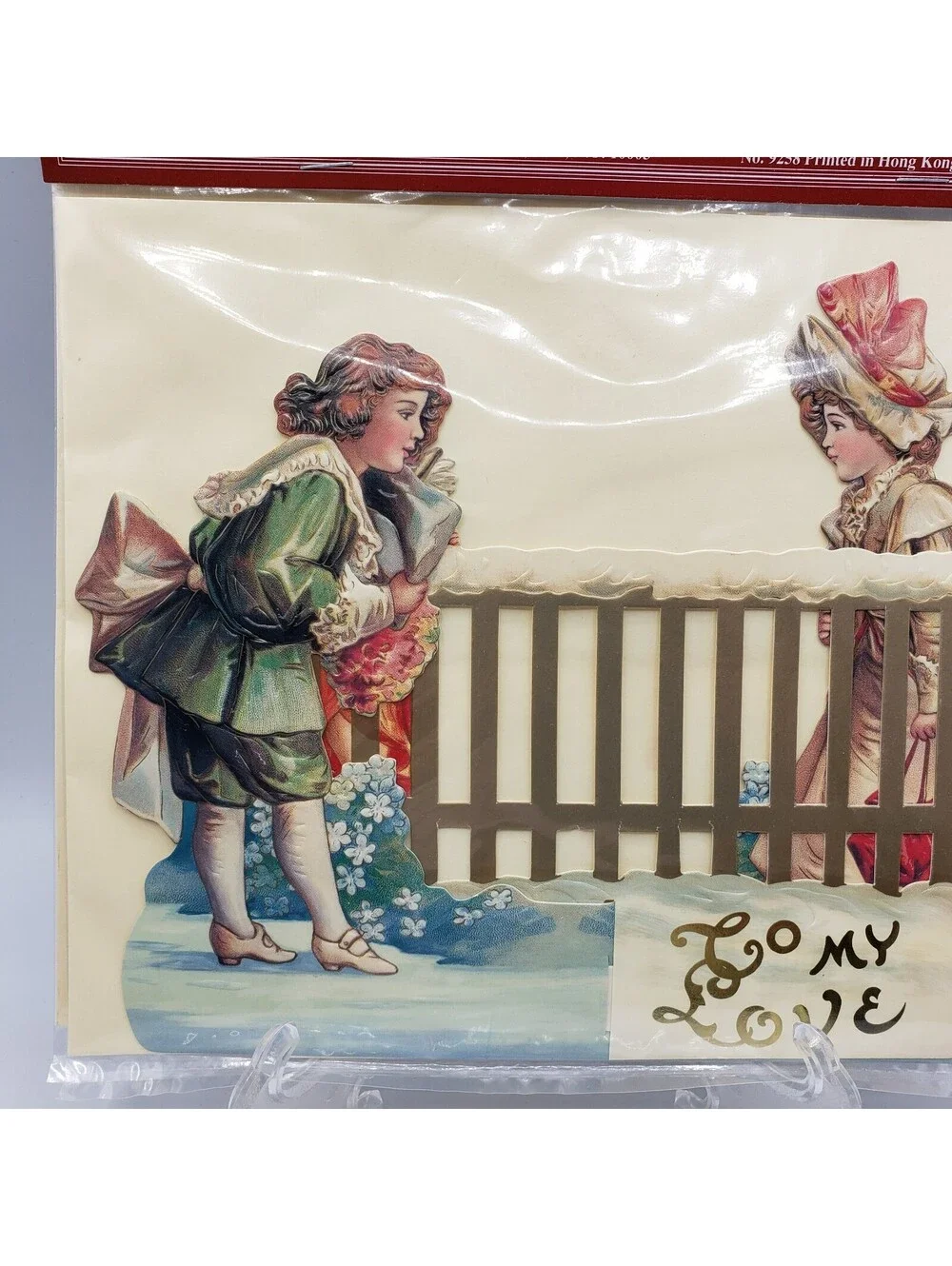 Vintage Diecut Greeting Card 3D To My Love Over the Fence Shackman 1994 NOS